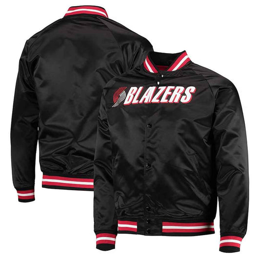 Black Portland Trail Blazers Throwback Wordmark Jacket