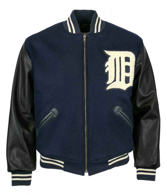 Black and Blue Detroit Tigers 1955 Letterman Jacket