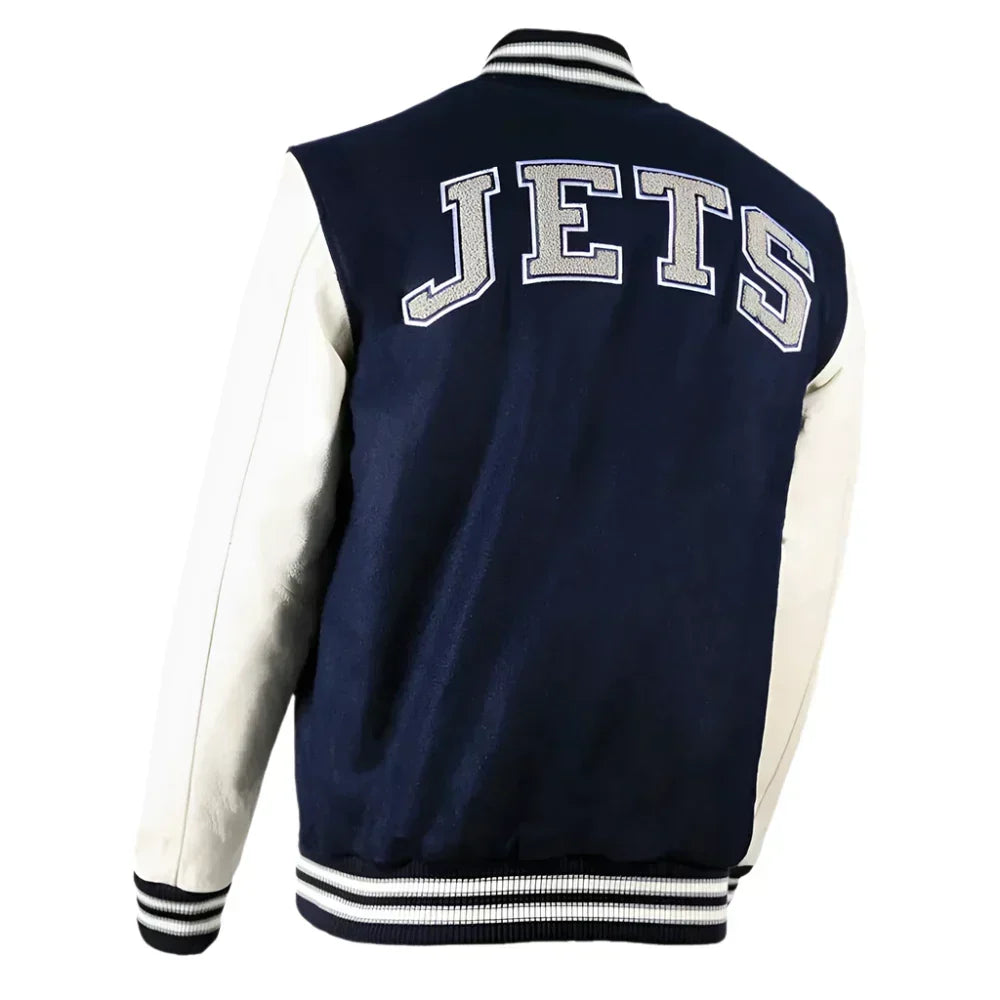 Winnipeg Jets Blue Wool Jacket – Side View
