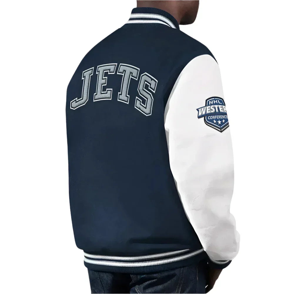 Winnipeg Jets Blue Wool Jacket – Close-Up Detail