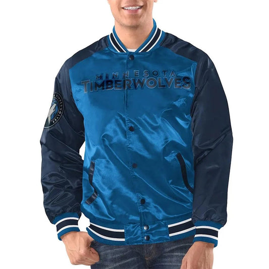 Minnesota Timberwolves Blue Varsity Jacket – Front View