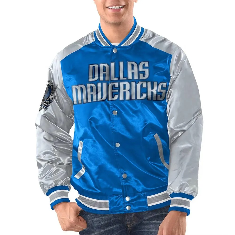 Dallas Mavericks Blue Varsity Jacket – Front View