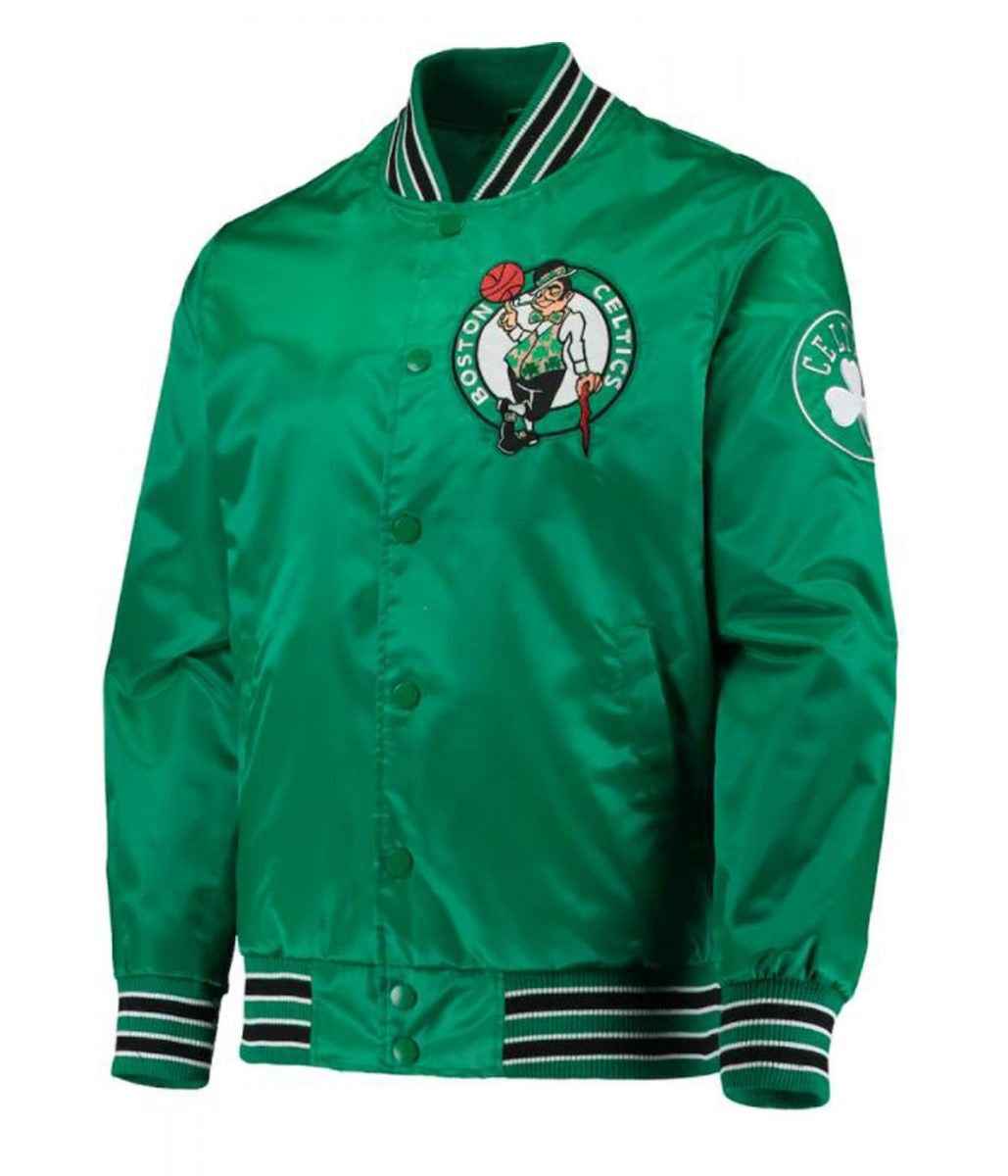 Boston Celtics Satin Kelly Green Jacket