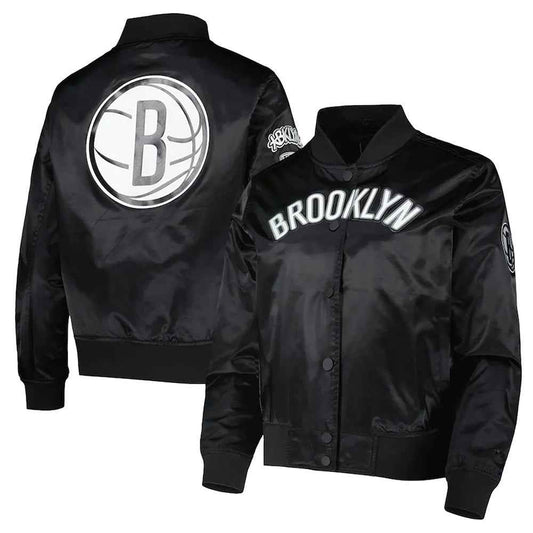 Brooklyn Nets Black Classics Satin Jacket