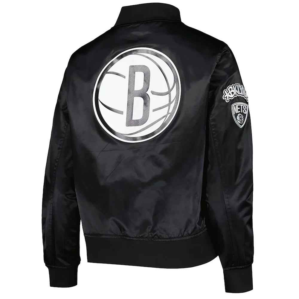 Brooklyn Nets Black Classics Satin Jacket