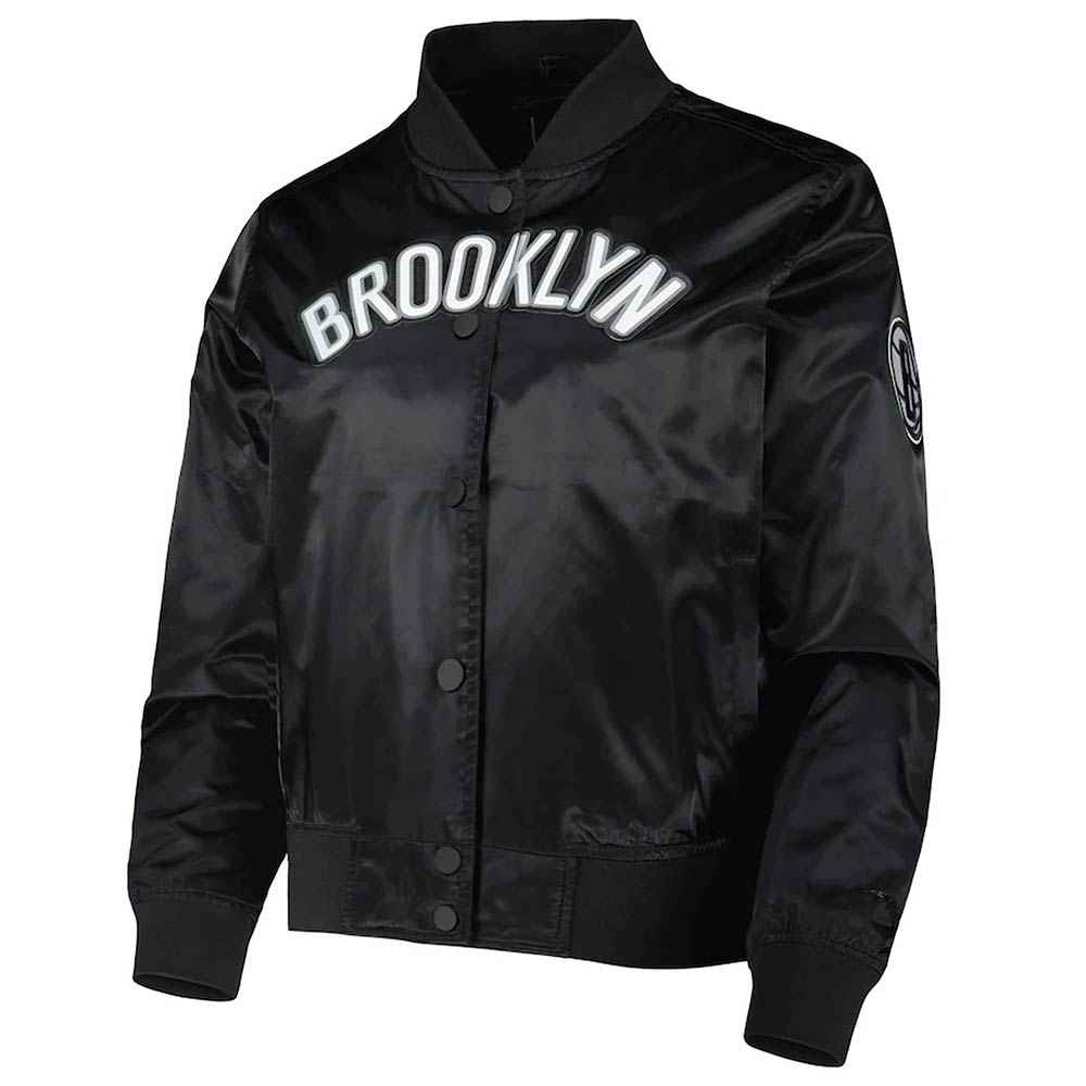 Brooklyn Nets Black Classics Satin Jacket