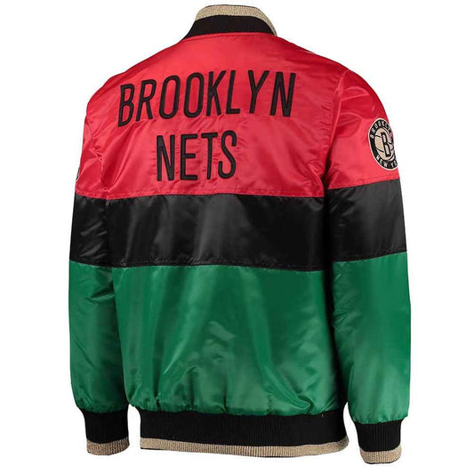 Brooklyn Nets Black History Month 75th Anniversary Satin Jacket