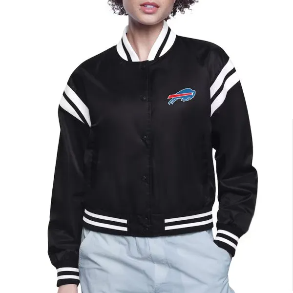 Buffalo Bills Black Varsity Jacket – Front View