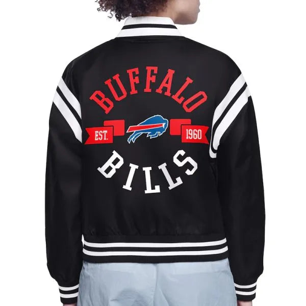 Buffalo Bills Black Varsity Jacket – Back View