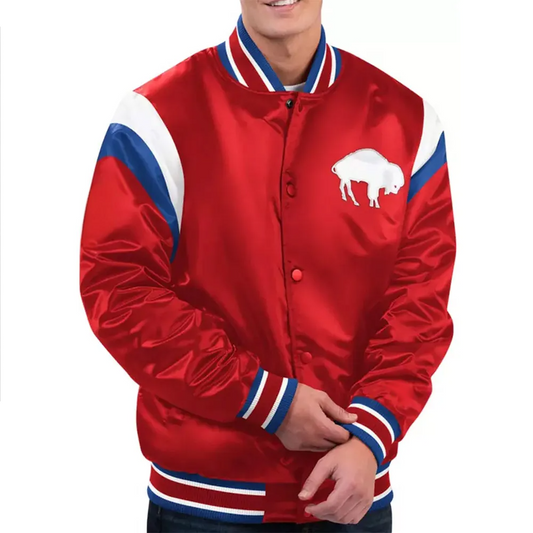 Buffalo Bills Red Satin Jacket – Front View