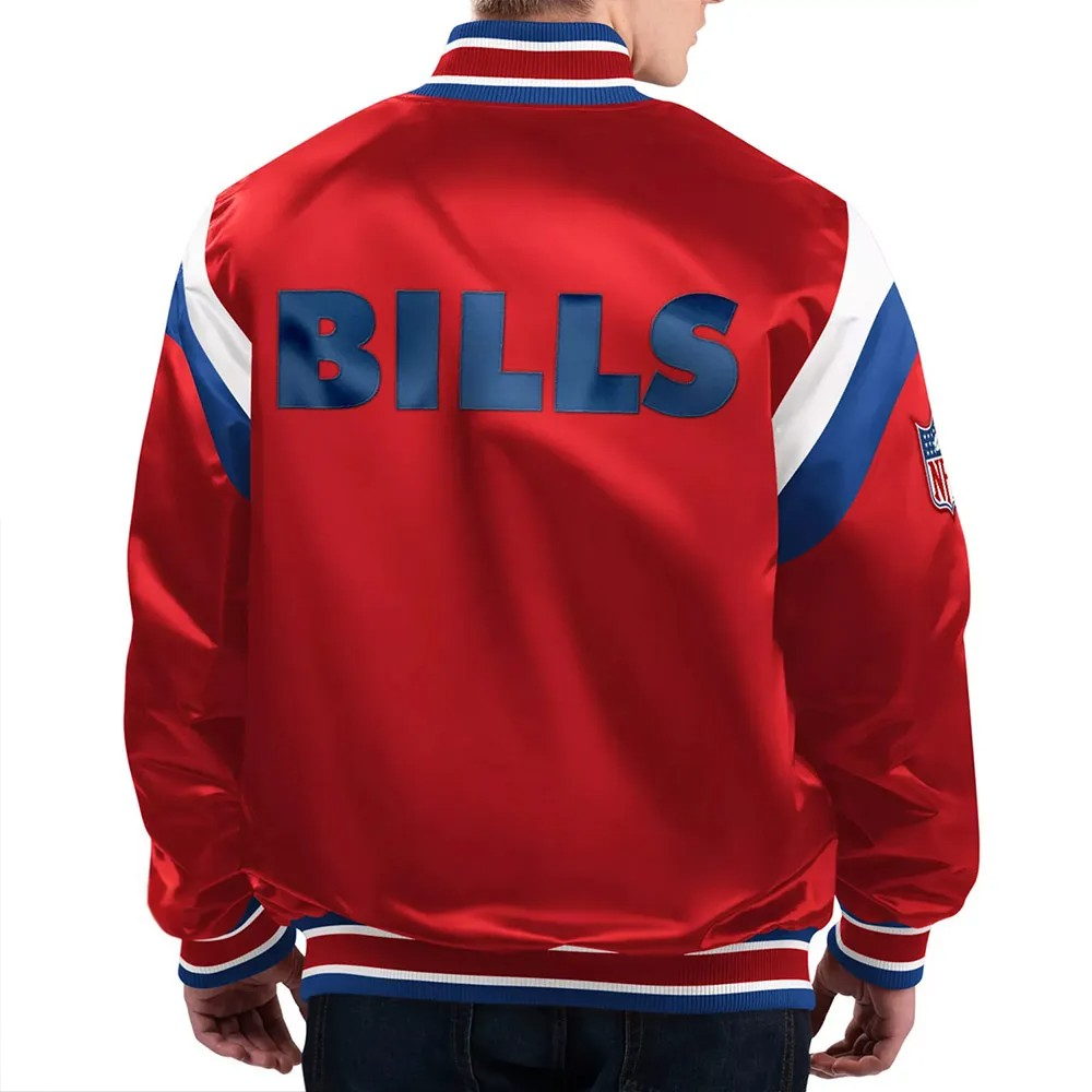 Buffalo Bills Red Satin Jacket – Back View