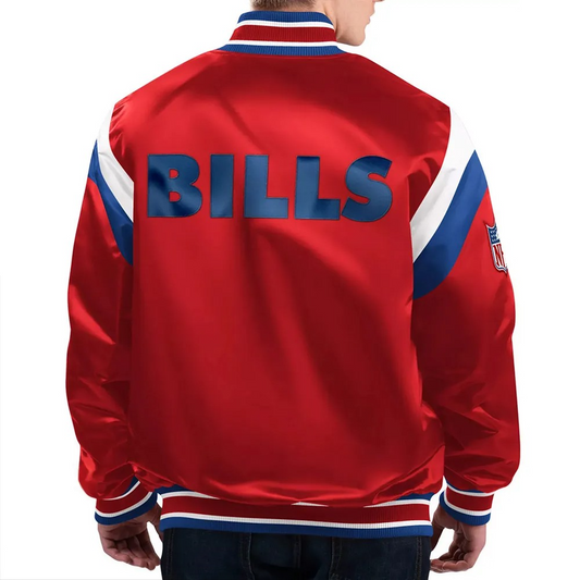 Buffalo Bills Red Satin Jacket – Back View