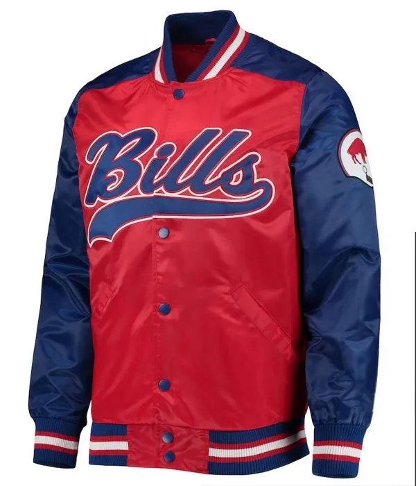Buffalo Bills Red Satin Jacket – Front View