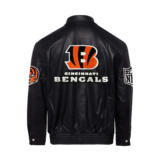 Cincinnati Bengals Black Leather Jacket – Back View