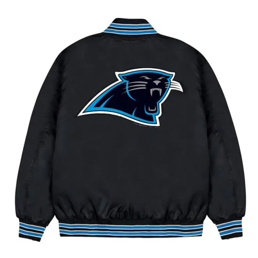 Carolina Panthers Black Bomber Jacket – Back View