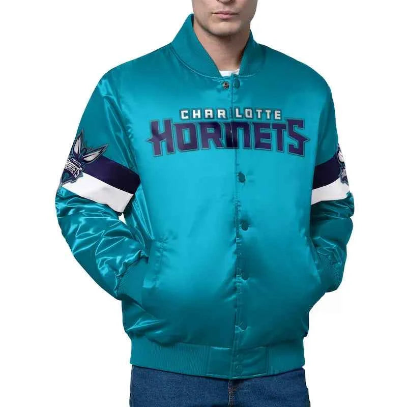 Charlotte Hornets Triple Option Varsity Satin Jacket