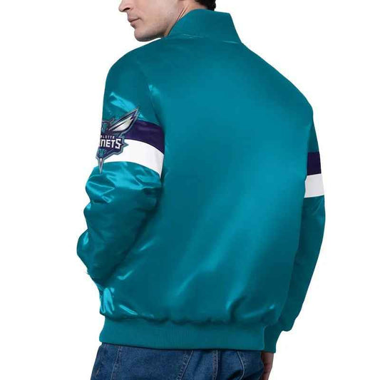 Charlotte Hornets Triple Option Varsity Satin Jacket