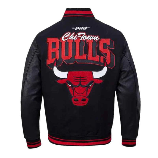 Chicago Bulls Team Badge Classic Rib Varsity Jacket