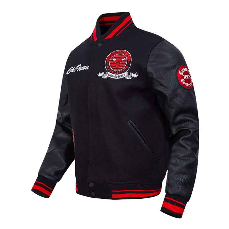 Chicago Bulls Team Badge Classic Rib Varsity Jacket