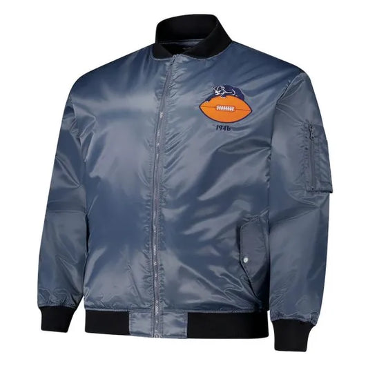 Chicago Bears Charcoal Bomber Jacket – Front View