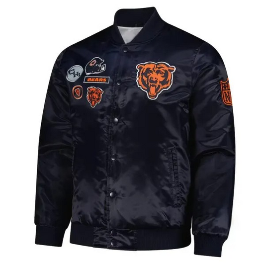 Chicago Bears Blue Varsity Jacket – Back View
