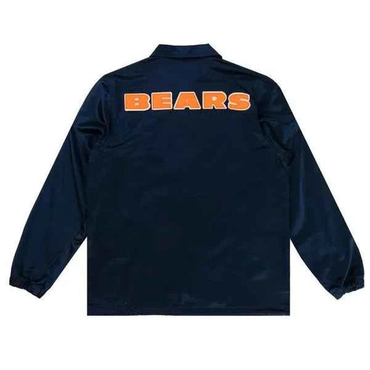 Chicago Bears Navy Satin Windbreaker