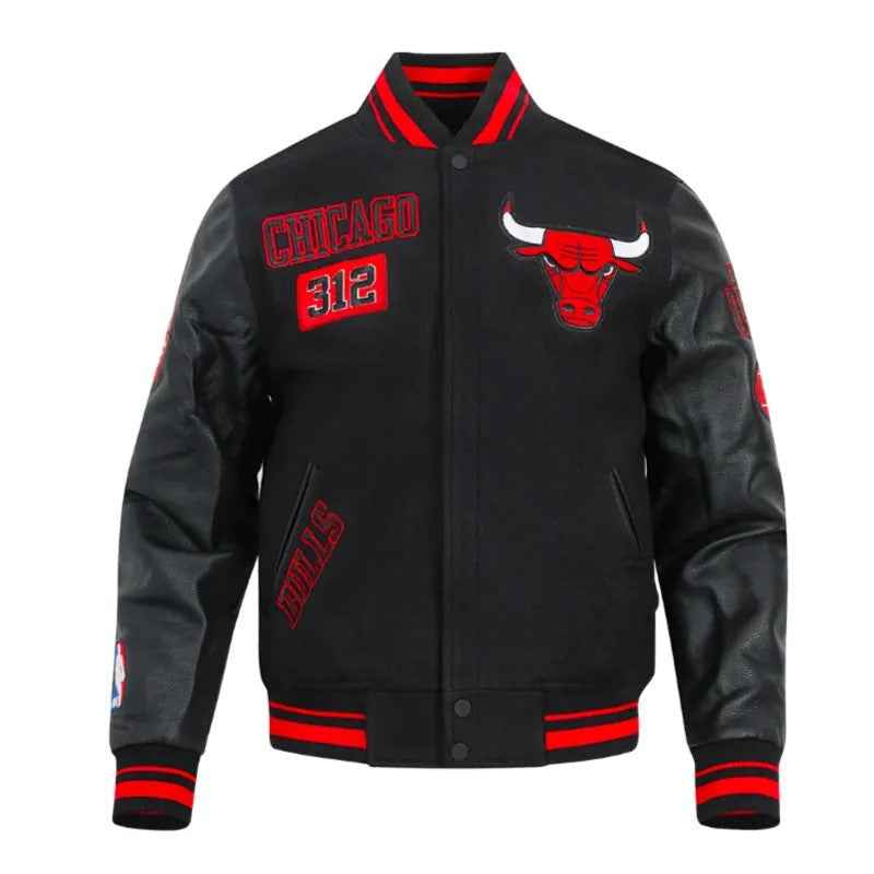 Chicago Bulls Area Code Classic Rib Varsity Jacket