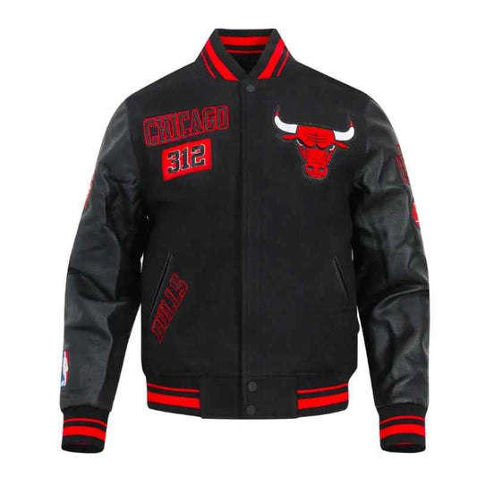 Chicago Bulls Area Code Classic Rib Varsity Jacket