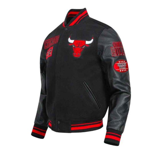 Chicago Bulls Area Code Classic Rib Varsity Jacket
