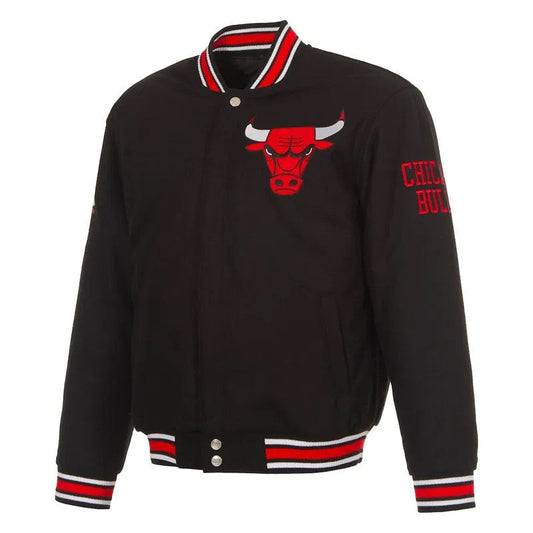 Chicago Bulls Black Varsity Jacket – Front View