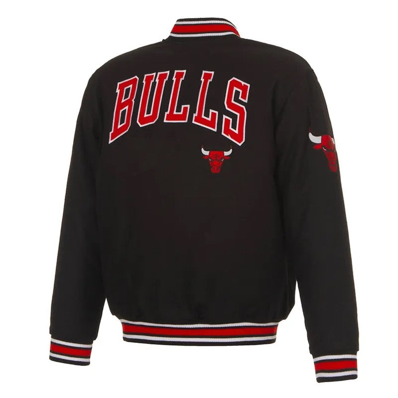 Chicago Bulls Black Varsity Jacket – Back View