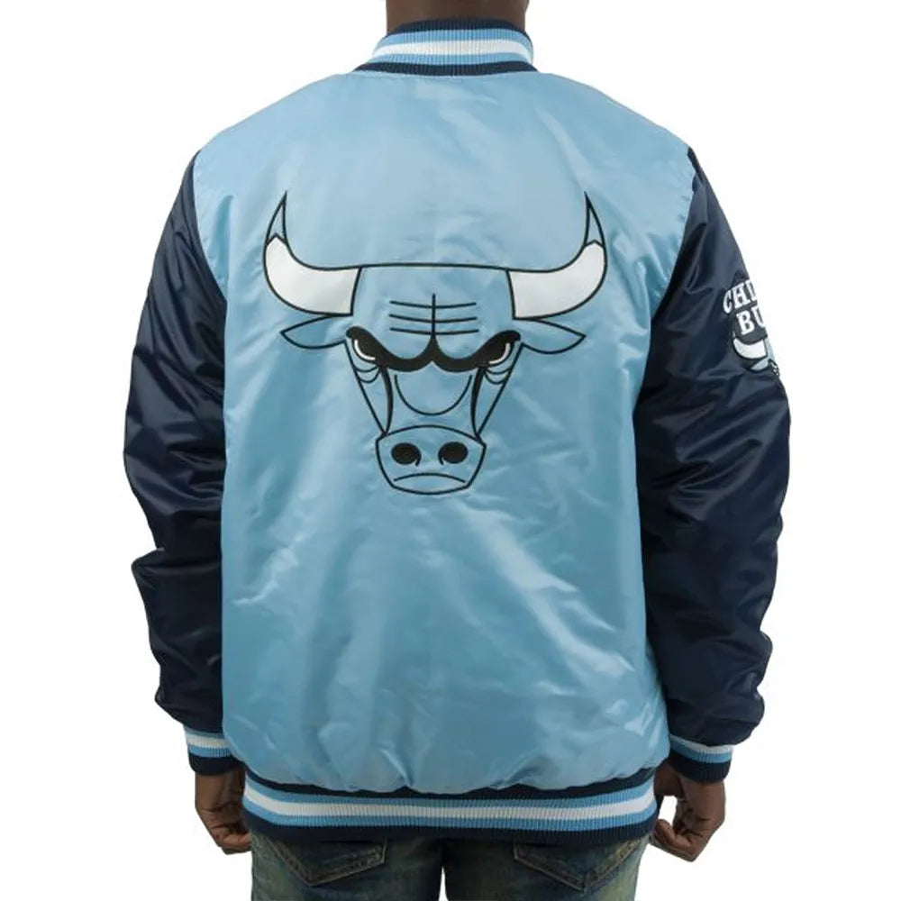 Chicago Bulls Blue Sports Jacket – Front View