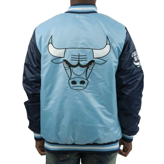 Chicago Bulls Blue Sports Jacket – Front View