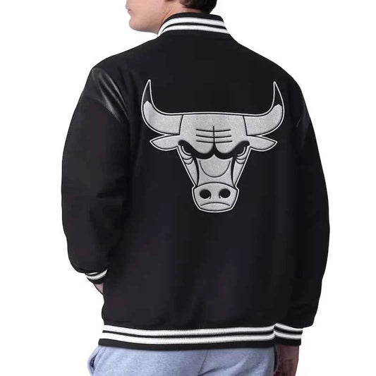 Chicago Bulls Clutch Hitter Black Varsity Jacket