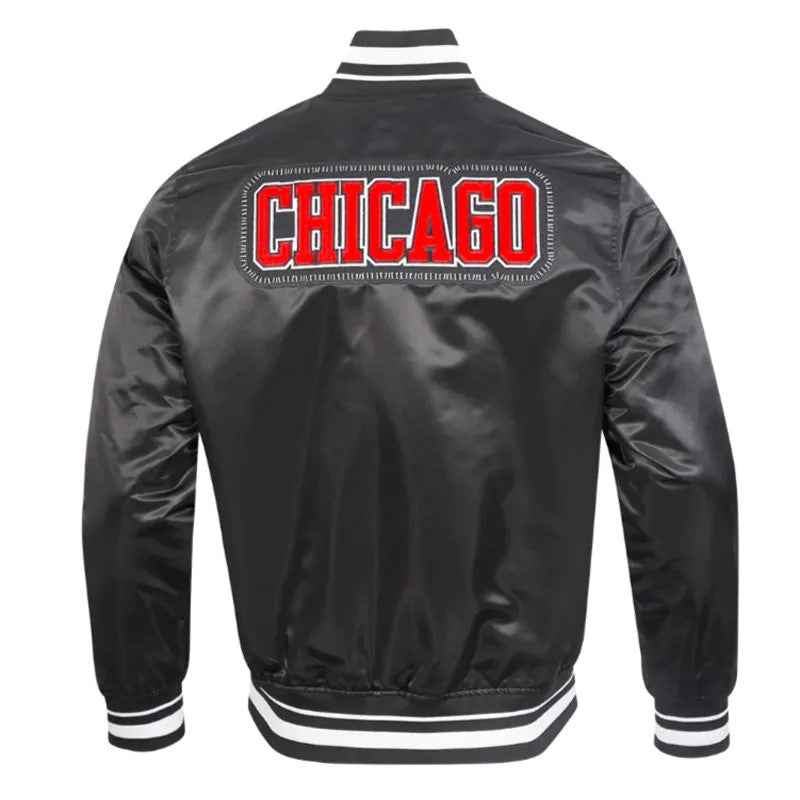 Chicago Bulls Diy Pick Stitch Classic Rib Satin Jacket