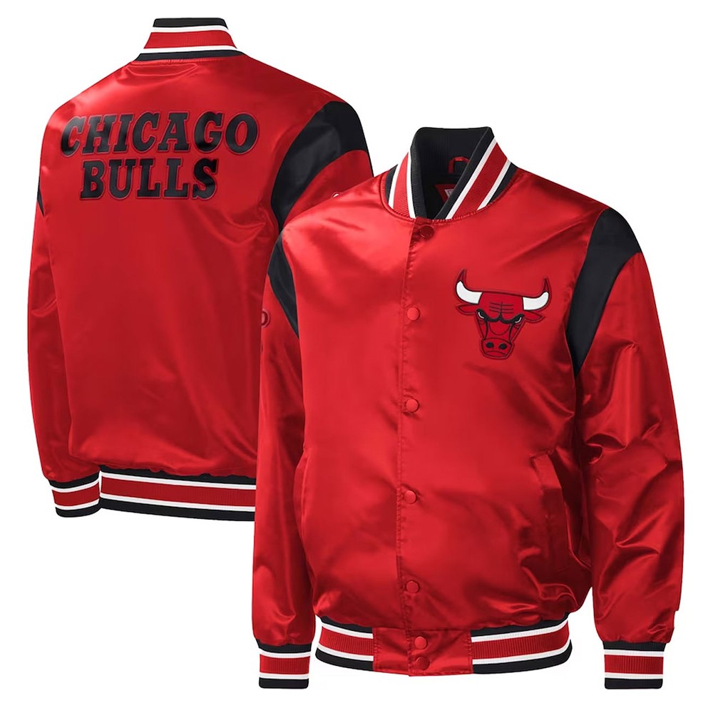 Chicago Bulls Red Varsity Jacket – Front View
