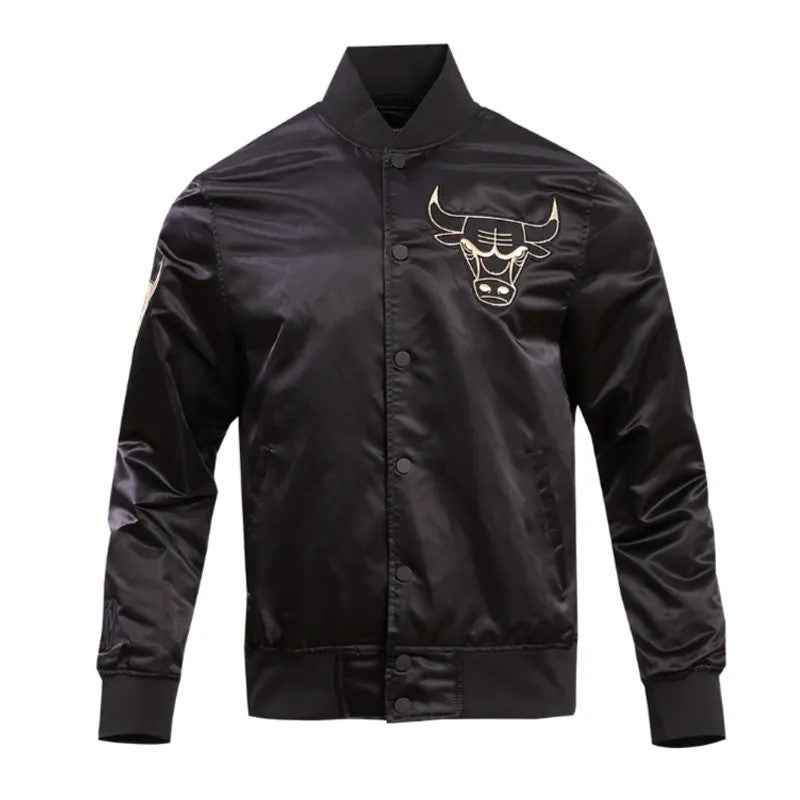 Chicago Bulls Gold Logo Satin Jacket