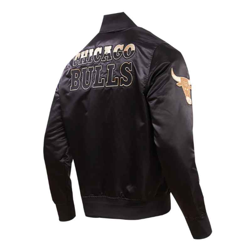 Chicago Bulls Gold Logo Satin Jacket