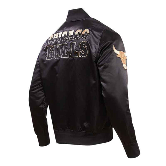 Chicago Bulls Gold Logo Satin Jacket