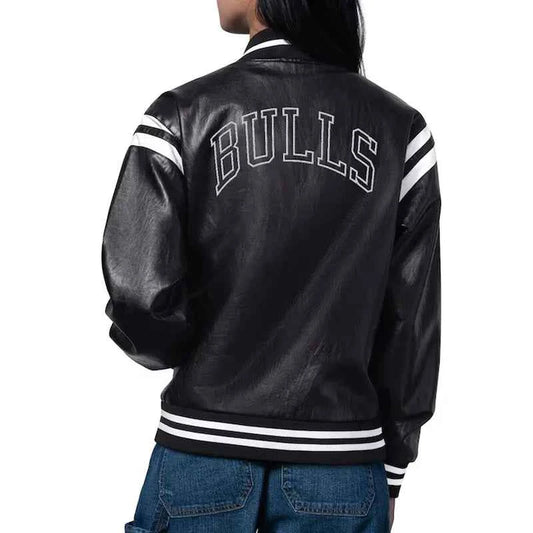 Chicago Bulls High Heat Vegan Black Varsity Leather Jacket