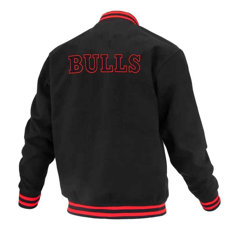 Chicago Bulls Logoman Shadow Black Varsity Jacket