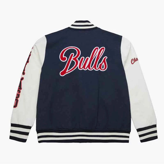 Chicago Bulls Navy and White Varsity Jacket