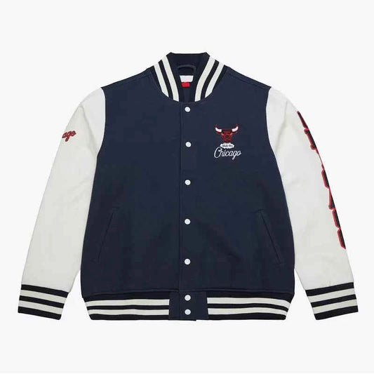 Chicago Bulls Navy and White Varsity Jacket