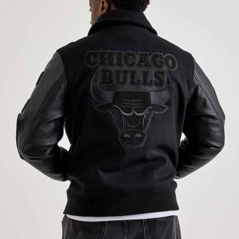 Chicago Bulls Patches Black Varsity Jacket