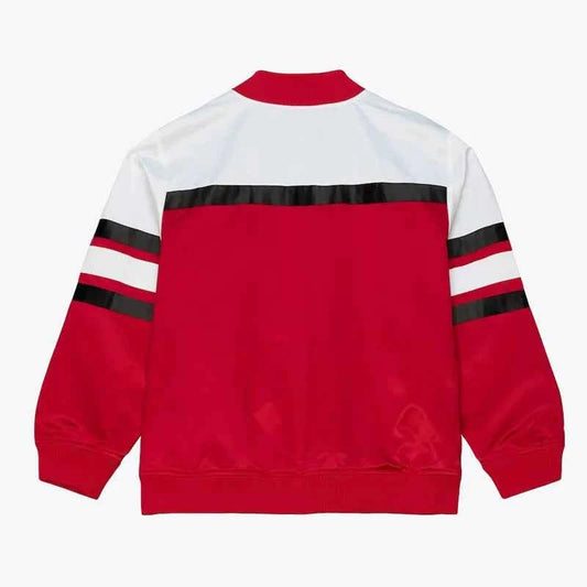 Chicago Bulls Special Script Red and White Satin Jacket