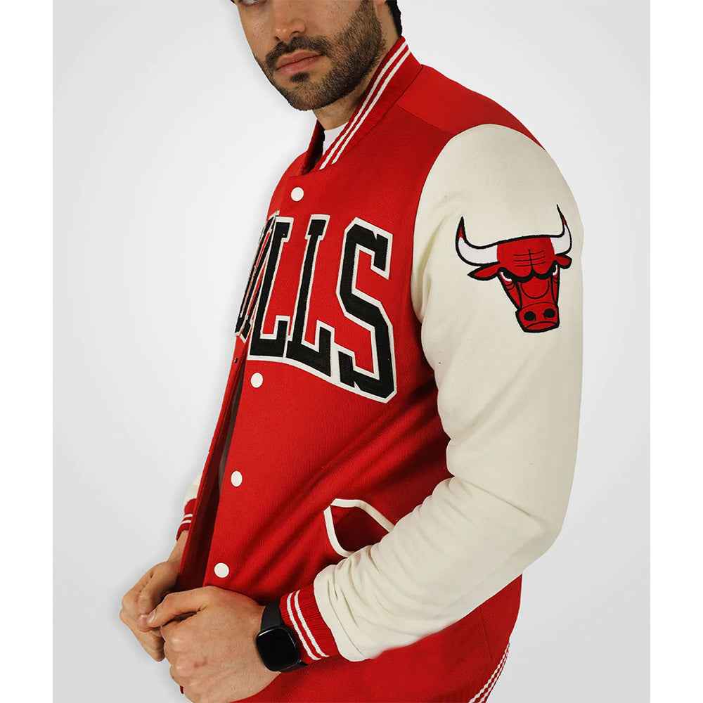 Chicago Bulls Varsity Red and Cream Jacket
