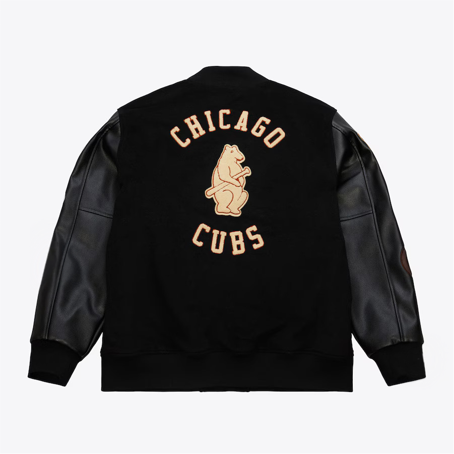 Chicago Cubs Black Varsity Jacket – Back View