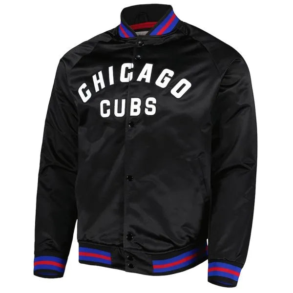 Chicago Cubs Black Bomber Jacket – Front View