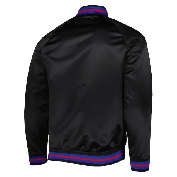 Chicago Cubs Black Bomber Jacket – Back View