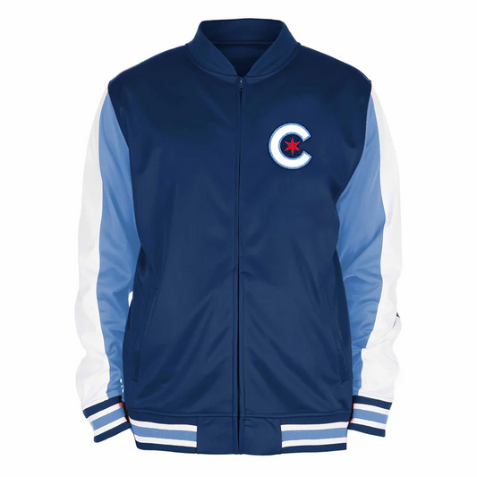 Chicago Cubs Blue Track Jacket – Front View